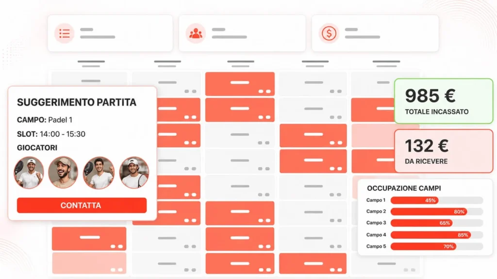 Agenda digitale e gestionale per padel club
